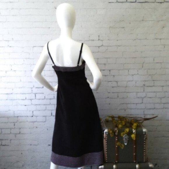 Foxiedox Retro Flowers Embroidered Midi Dress Black Size 4 - Picture 3 of 5